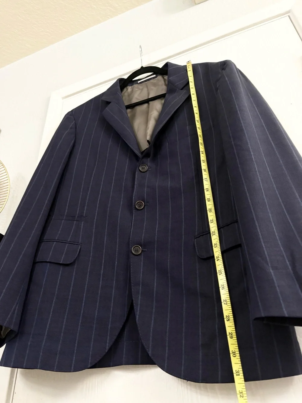 Brunello Cucinelli Men’s 100% Wool Navy Pinstripe Blazer Size 52 US 42